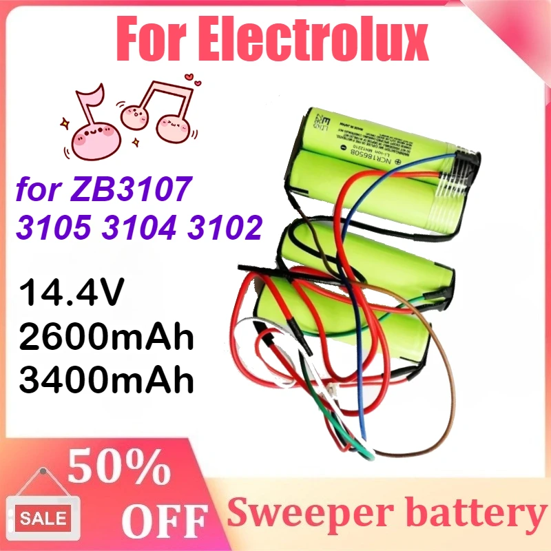 For Electrolux Vacuum Cleaner ZB3107 3105 3104 3102 Capacity 14.4V 2600mAh/3400mAh Rechargeable Lithium Battery
For Electrolux Vacuum Cleaner ZB3107 3105 3104 3102 Capacity 14.4V 2600mAh/3400mAh Rechargeable Lithium Battery