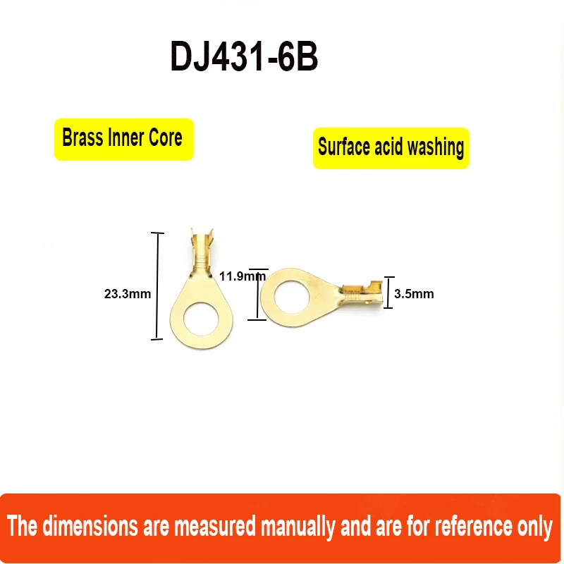 100Pcs Durable M3/M4/M5/M6/M8/M10/M12 DJ431 Terminal Block Tinning Ring Eyes Wire Connector Brass Crimp Terminal
100Pcs Durable M3/M4/M5/M6/M8/M10/M12 DJ431 Terminal Block Tinning Ring Eyes Wire Connector Brass Crimp Terminal