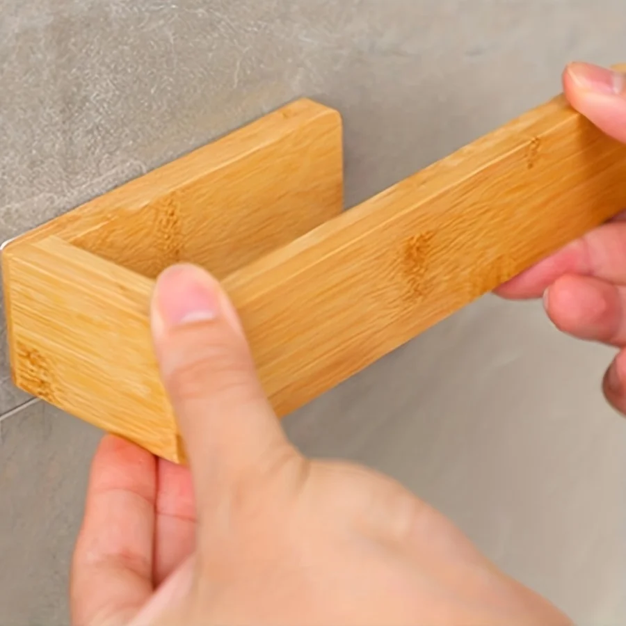 1pc Self-Adhesive Bamboo Towel Rack-No Drill Wall-Mounted Bathroom Organizer with Art Deco Style,High-Quality Wood Towel Holder
1pc Self-Adhesive Bamboo Towel Rack-No Drill Wall-Mounted Bathroom Organizer with Art Deco Style,High-Quality Wood Towel Holder