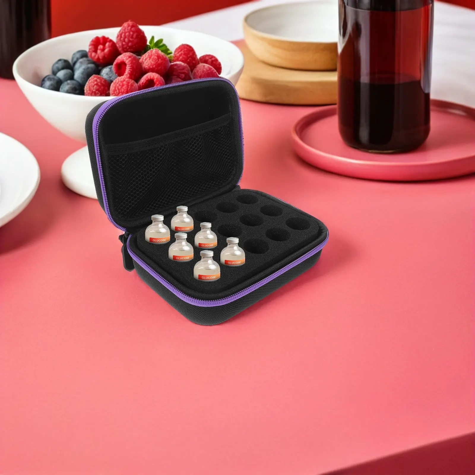 Insulin Vial Storage Case 15 Slots Transparent Organizer Bag for Diabetics Portable Travel Fridge Holder Vial Protector
Insulin Vial Storage Case 15 Slots Transparent Organizer Bag for Diabetics Portable Travel Fridge Holder Vial Protector
