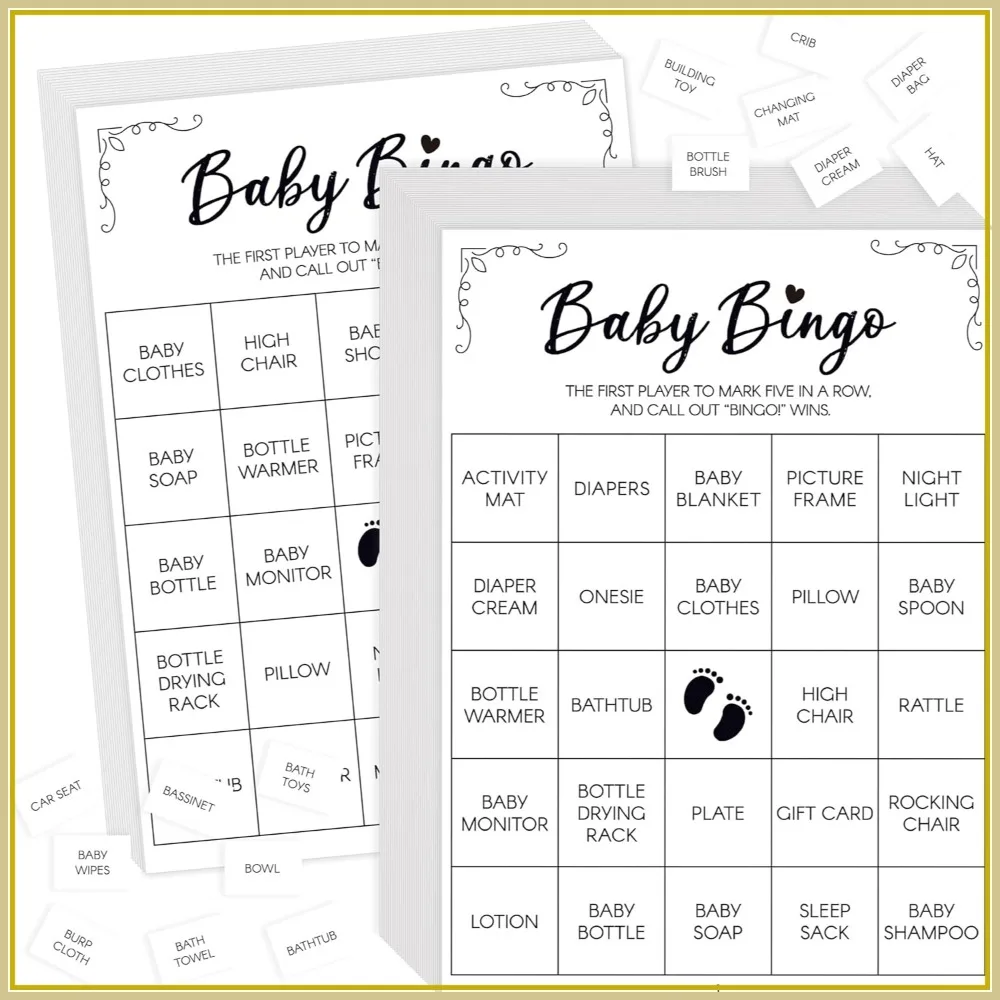 Baby Shower Bingo Game, 50 Bingo Cards Perforated Calling Cards for Baby Shower, Bridal Wedding Shower (White)
Baby Shower Bingo Game, 50 Bingo Cards Perforated Calling Cards for Baby Shower, Bridal Wedding Shower (White)