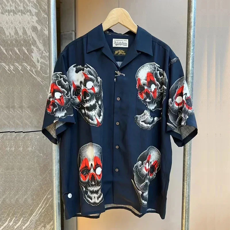Black White WACK Casual Shirts Men Woman Summer Tattoo Skull Printing Best Quality Lapel Top Tees
Black White WACK Casual Shirts Men Woman Summer Tattoo Skull Printing Best Quality Lapel Top Tees