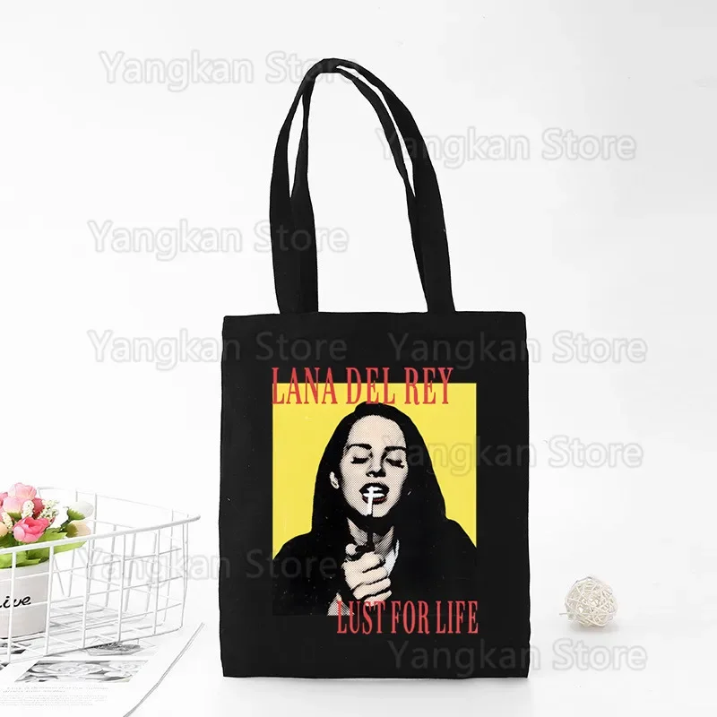 Lana Del Rey Y2K LDR Singer Shopper Bag Canvas Tote Shoulder Bags Shopping Bag with Print Black Cloth Handbags Eco Friendly 
Lana Del Rey Y2K LDR Singer Shopper Bag Canvas Tote Shoulder Bags Shopping Bag with Print Black Cloth Handbags Eco Friendly