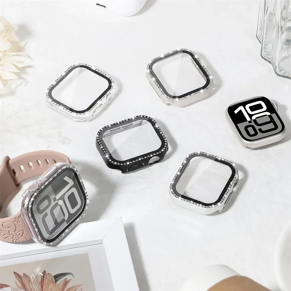Diamond cover+Glass For Apple watch case 46mm 42mm 44mm-40-41-45mm Bling Bumper Screen Protector iWatch series 10 9 8 7 6 5 4 se
Diamond cover+Glass For Apple watch case 46mm 42mm 44mm-40-41-45mm Bling Bumper Screen Protector iWatch series 10 9 8 7 6 5 4 se