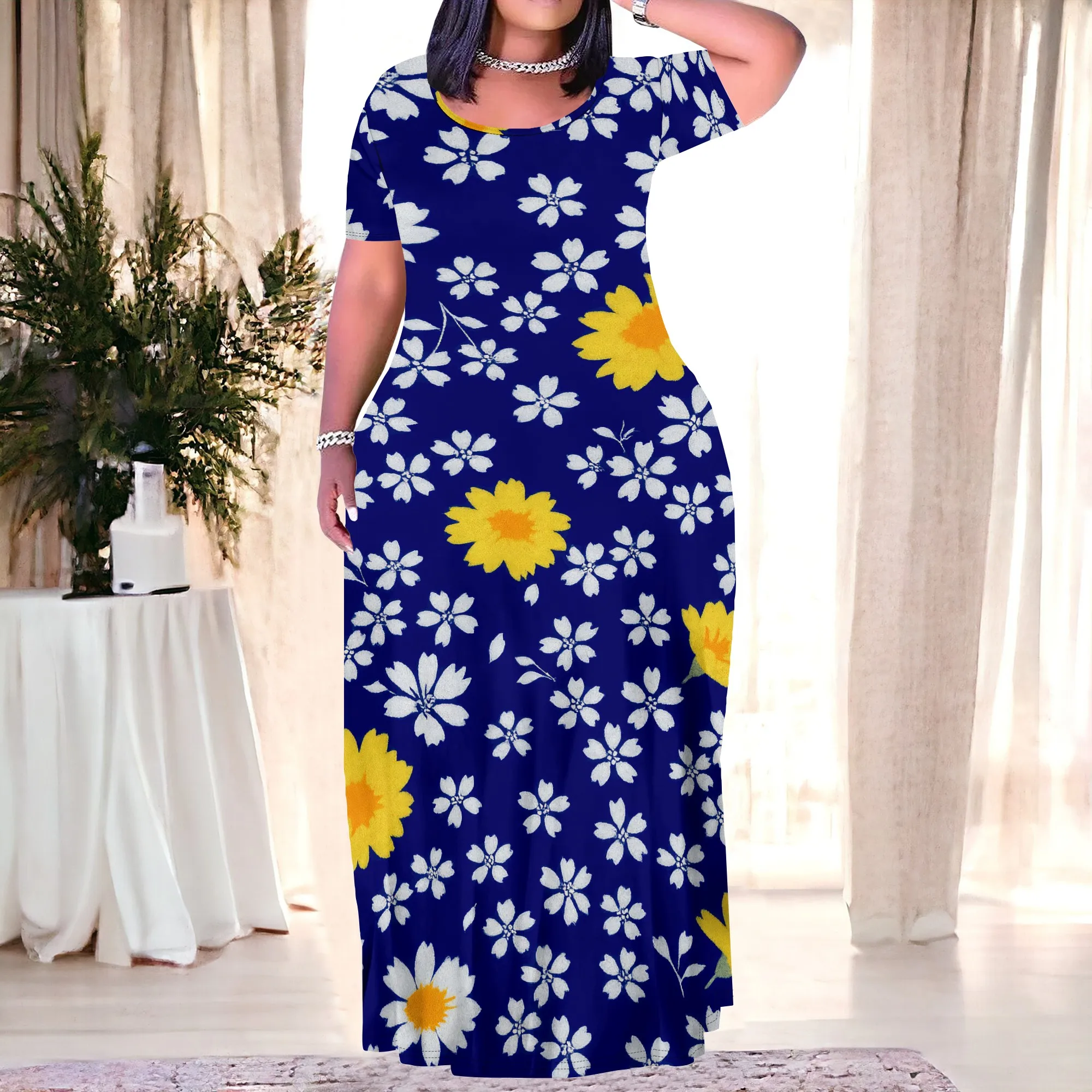 Women's Short Sleeve Loose Long Dress Casual T Shirt Maxi Dresses with Pockets Plus Size
Women's Short Sleeve Loose Long Dress Casual T Shirt Maxi Dresses with Pockets Plus Size