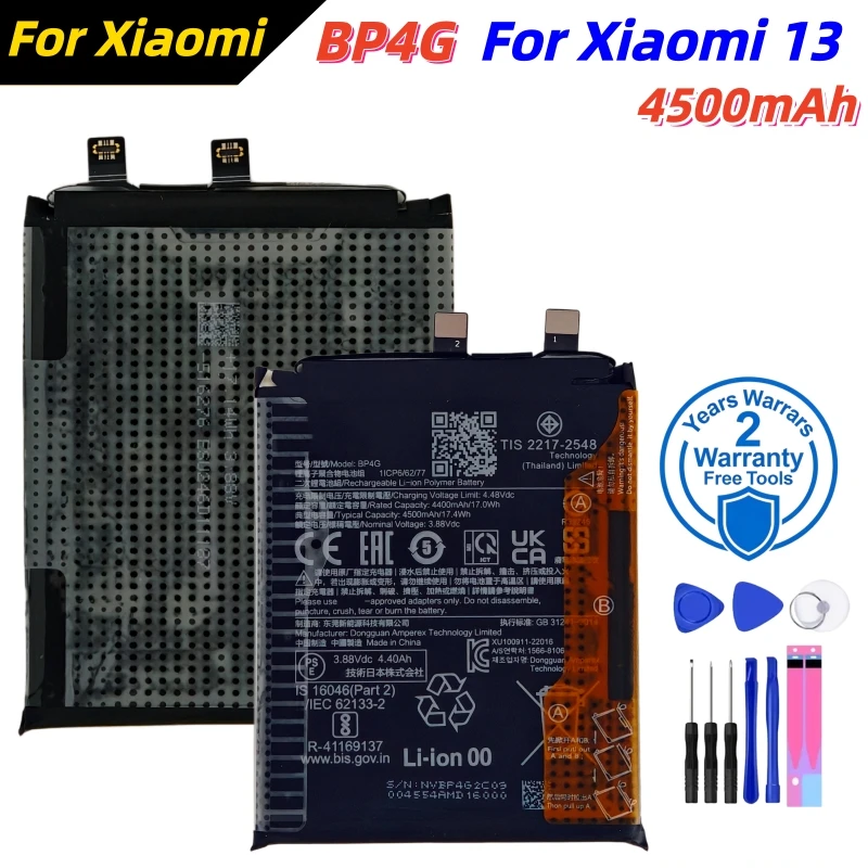 New High Quality BP4G 4500mAh Lithium Battery For Xiaomi 13 Phone Replacement Batteries Bateria With Free Tools
New High Quality BP4G 4500mAh Lithium Battery For Xiaomi 13 Phone Replacement Batteries Bateria With Free Tools