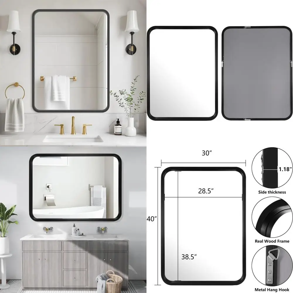 Прямоугольное настенное зеркало 30x40 дюймов в стиле фермерского дома с деревянной рамой для туалетного столика в ванной комнате и декоративного использования
Прямоугольное настенное зеркало 30x40 дюймов в стиле фермерского дома с деревянной рамой для туалетного столика в ванной комнате и декоративного использования