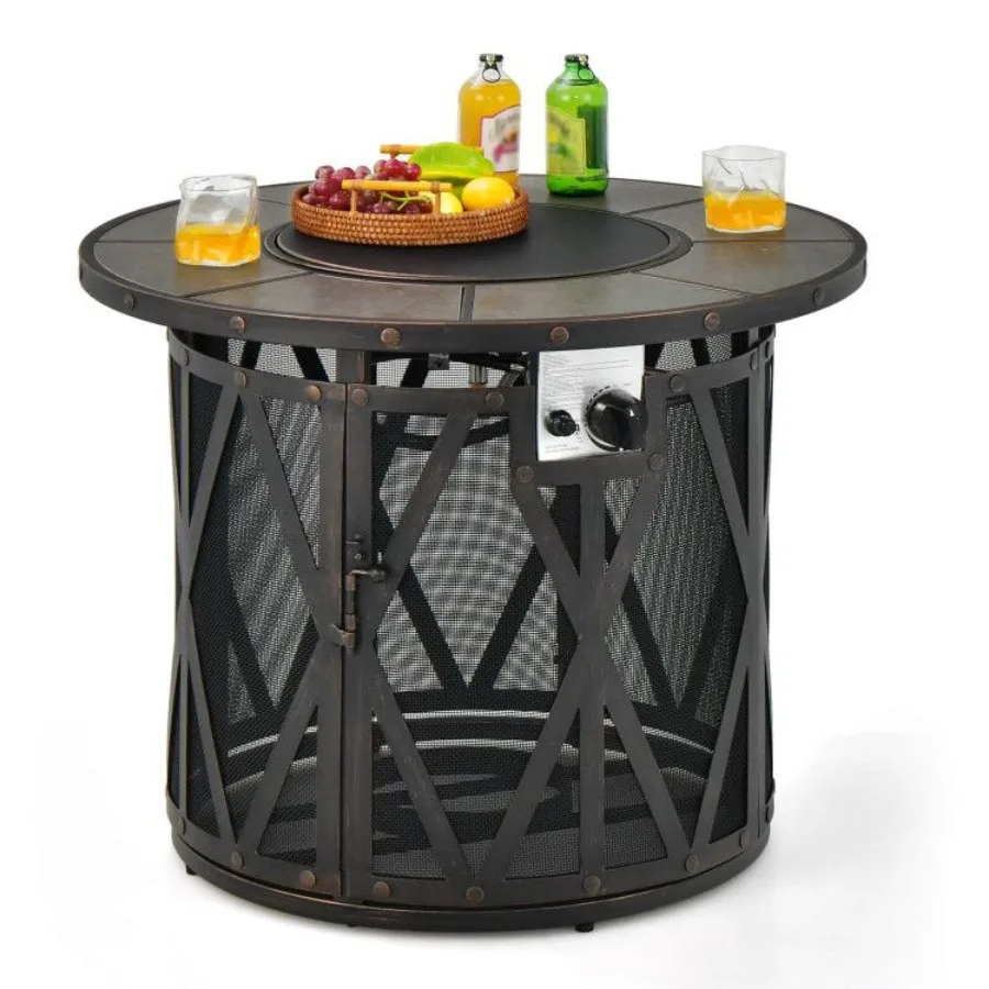 Outdoor 32 Inch Fire Pit Table with 30000BTU Stainless Steel Burner, Black Finish, Includes Fire Glasses and Weather-Resistant
Outdoor 32 Inch Fire Pit Table with 30000BTU Stainless Steel Burner, Black Finish, Includes Fire Glasses and Weather-Resistant
