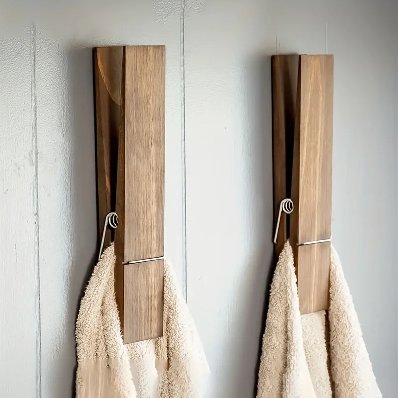 Extra-Large Wooden Towel Holder With Hooks - Modern Farmhouse Bathroom & Laundry Room Wall Decor Broom holder wall mount
Extra-Large Wooden Towel Holder With Hooks - Modern Farmhouse Bathroom & Laundry Room Wall Decor Broom holder wall mount