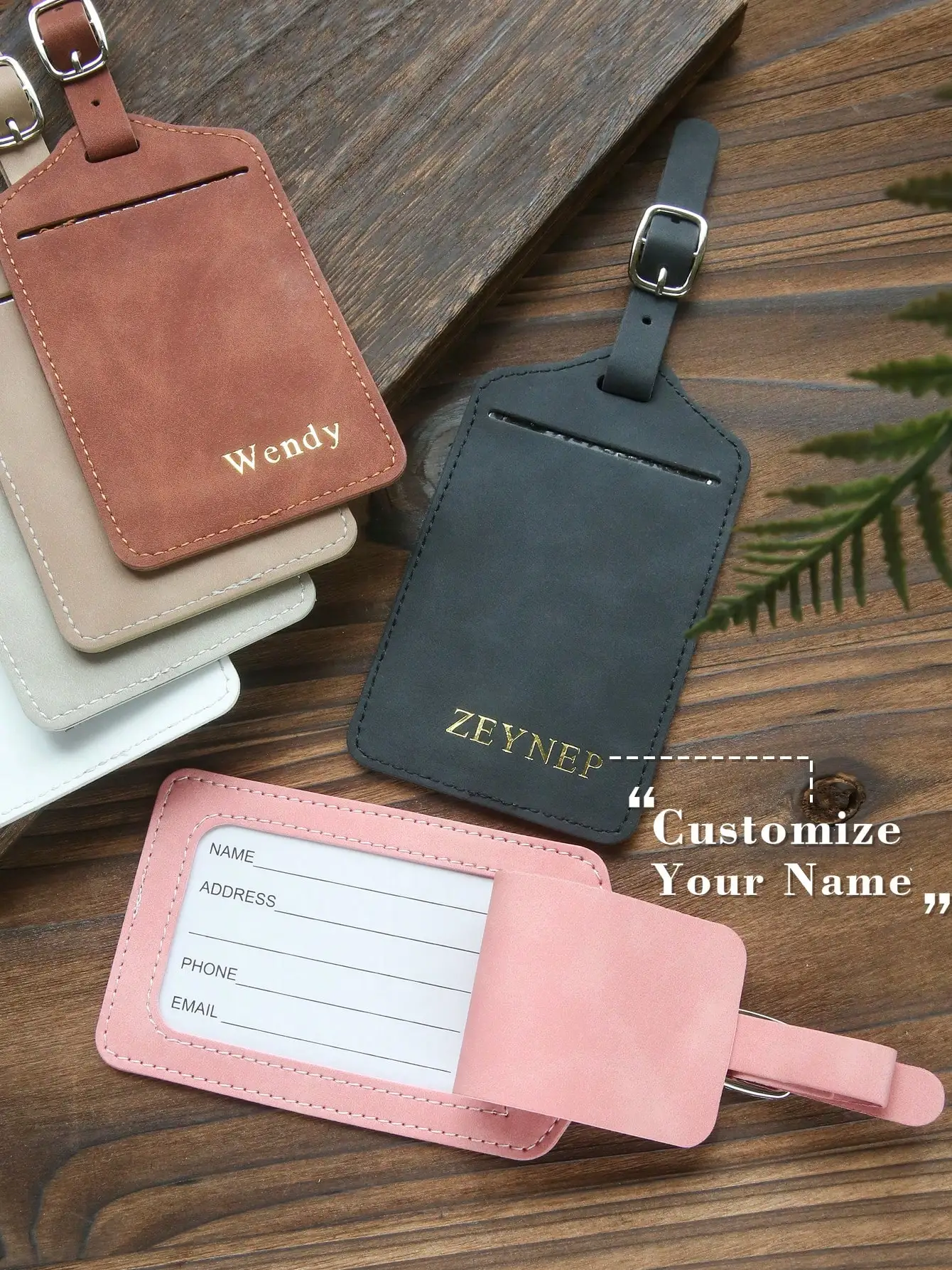 1pc Customized Embossed Name Luggage Tag, Suitable For Suitcase, Customized Gold Letter Combination Textured Suede Luggage Tag With Privacy Name Card, Personalized Travel Bag Backpack Label, Wedding Place Card, Gift Tag, Travel Accessories, Handmade, Fash
1pc Customized Embossed Name Luggage Tag, Suitable For Suitcase, Customized Gold Letter Combination Textured Suede Luggage Tag With Privacy Name Card, Personalized Travel Bag Backpack Label, Wedding Place Card, Gift Tag, Travel Accessories, Handmade, Fash
