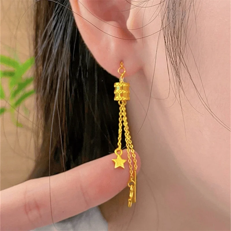 18k gold small waist earrings for women, fashionable and luxurious AU750 high-end ear line star tassel earrings gift
18k gold small waist earrings for women, fashionable and luxurious AU750 high-end ear line star tassel earrings gift