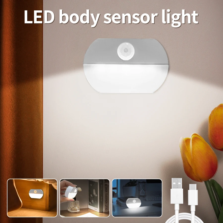 Human Infrared Sensing LED Night Light USB Rechargeable Wireless Cabinet Lamp for Bedroom Kitchen Closet Hallway Stair Lighting
Human Infrared Sensing LED Night Light USB Rechargeable Wireless Cabinet Lamp for Bedroom Kitchen Closet Hallway Stair Lighting