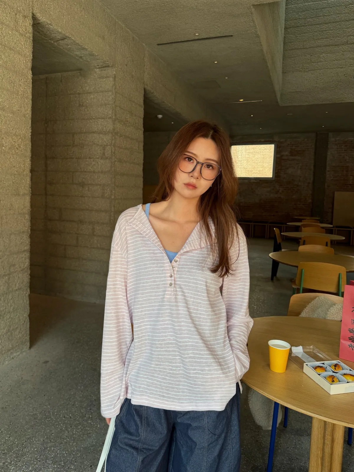 ACRAB Lazy Silk Stripe Sunscreen Henry Collar Long Sleeve T-shirt Slimming Top Women's Casual Style Loose Fit V-neck Tee
ACRAB Lazy Silk Stripe Sunscreen Henry Collar Long Sleeve T-shirt Slimming Top Women's Casual Style Loose Fit V-neck Tee