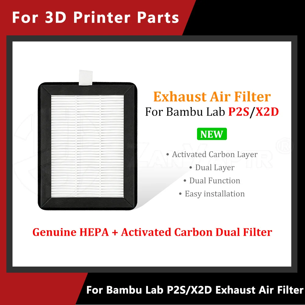 For Bambu P2S X2D Exhaust Fan Air Filter Original Size HEPA Carbon Filter Replacement Accessory For 3D Printer accessories
For Bambu P2S X2D Exhaust Fan Air Filter Original Size HEPA Carbon Filter Replacement Accessory For 3D Printer accessories