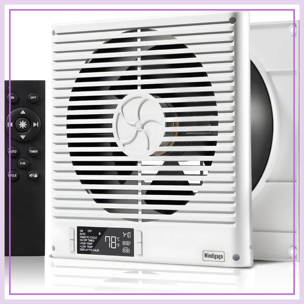 8" Through Wall Air Transfer Fan with Remote, 320CFM, Temperature Control, Reversible Airflow, 10 Speeds, Quiet Exhaust for Bedroom, Laundry, Kitchen
8" Through Wall Air Transfer Fan with Remote, 320CFM, Temperature Control, Reversible Airflow, 10 Speeds, Quiet Exhaust for Bedroom, Laundry, Kitchen
