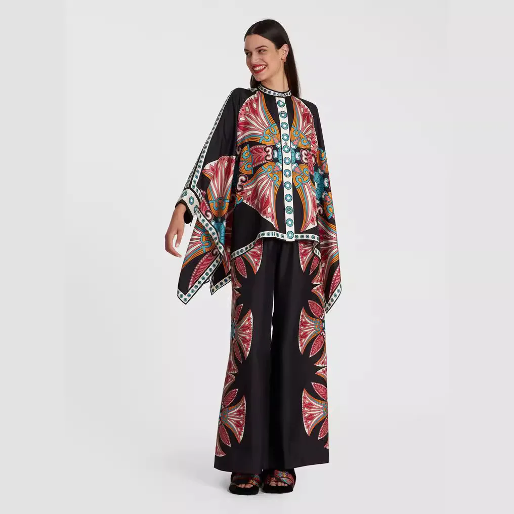 Elegant 3d Print Pant Sets Women Autumn 2024 Fashion Stand Collar Loose Top And Wide Leg Pants Two Piece Set Female Suits
Elegant 3d Print Pant Sets Women Autumn 2024 Fashion Stand Collar Loose Top And Wide Leg Pants Two Piece Set Female Suits