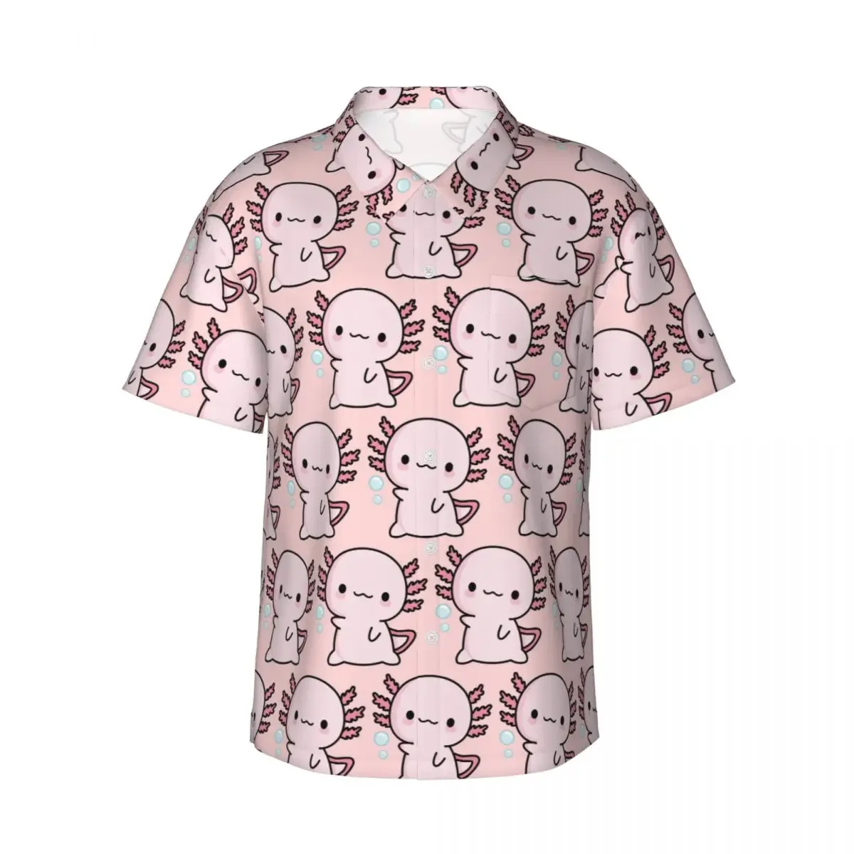 Cute Axolotl Salute Men's Shirts Hawaiian Short Sleeve Shirt Casual Button Tops for Summer Beach
Cute Axolotl Salute Men's Shirts Hawaiian Short Sleeve Shirt Casual Button Tops for Summer Beach