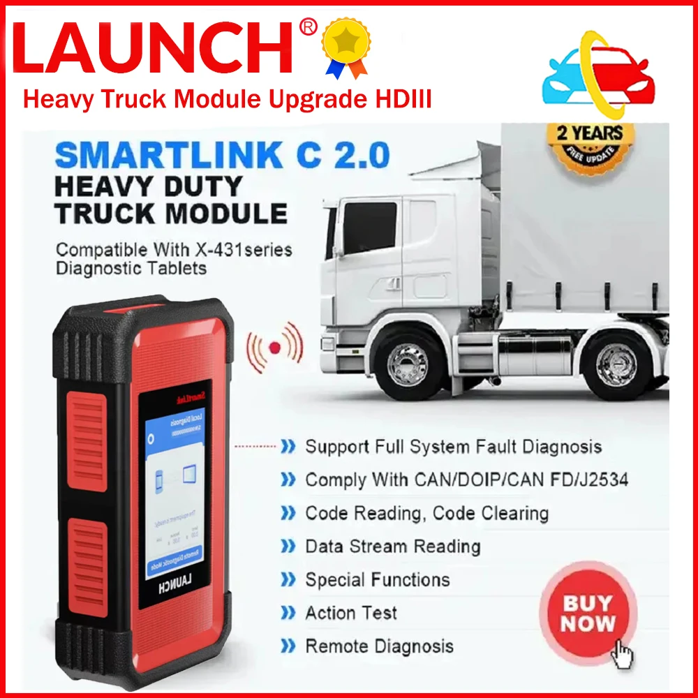 LAUNCH X431 SmartLink C V2.0 New Energy Car Diagnosis Tool for Heavy Duty Truck Commercial Vehicle work with X431 V+ /Pros3/PRO5
LAUNCH X431 SmartLink C V2.0 New Energy Car Diagnosis Tool for Heavy Duty Truck Commercial Vehicle work with X431 V+ /Pros3/PRO5