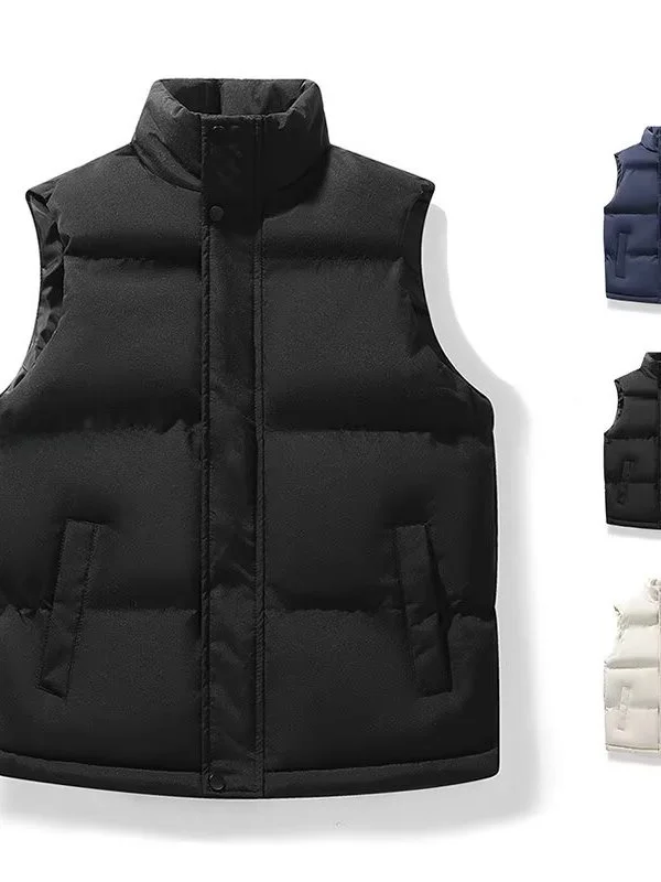 Men's Cotton Jaet Warmth Bread Cotton Vest All-Match Stand Collar Simple Svel Vest Autumn Winter Faion Youthful Sle
Men's Cotton Jaet Warmth Bread Cotton Vest All-Match Stand Collar Simple Svel Vest Autumn Winter Faion Youthful Sle