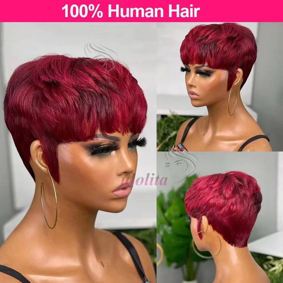 99J Burgundy Short Pixie Cut Wigs Human Hair Highlight Blonde Full Machine Made Wigs For Black Women Glueless Human Hair Wigs
99J Burgundy Short Pixie Cut Wigs Human Hair Highlight Blonde Full Machine Made Wigs For Black Women Glueless Human Hair Wigs