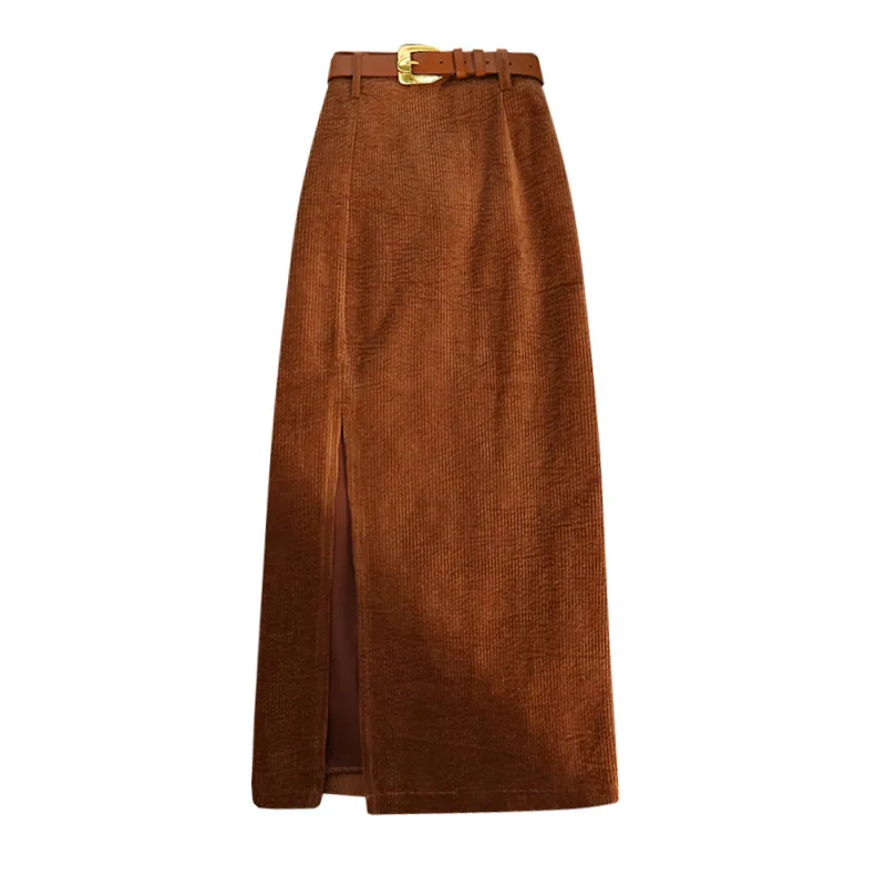 Women Korean Split Sexy Long Skirt 2025 Winter Corduroy Slim Thick Streetwear Fashion Vintage Autumn Bodycon Skirt
Women Korean Split Sexy Long Skirt 2025 Winter Corduroy Slim Thick Streetwear Fashion Vintage Autumn Bodycon Skirt