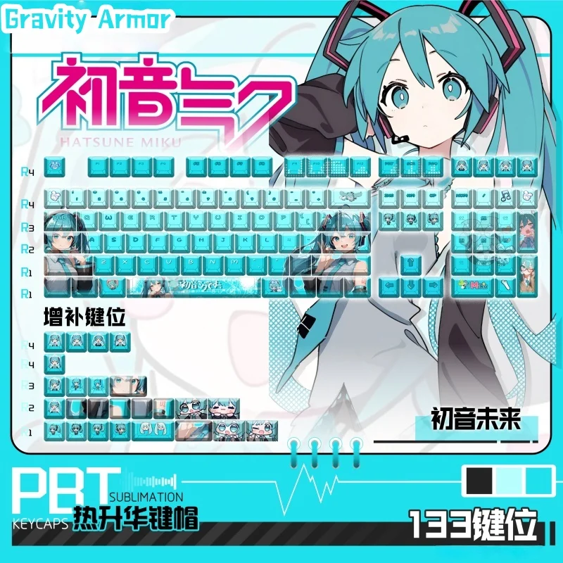 Miku Anime Theme Keycaps Virtual Idol Cherry Profile Mechanical Keyboard Cute Game Transparent Collection Festival Gift Keycaps
Miku Anime Theme Keycaps Virtual Idol Cherry Profile Mechanical Keyboard Cute Game Transparent Collection Festival Gift Keycaps