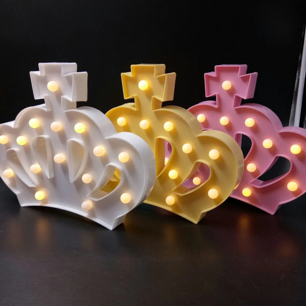 LED Light Night Lamp Crown Shaped Decorative Pink Bedroom Childrens Room Photo Props Warm White LED Lights Home Decor
LED Light Night Lamp Crown Shaped Decorative Pink Bedroom Childrens Room Photo Props Warm White LED Lights Home Decor