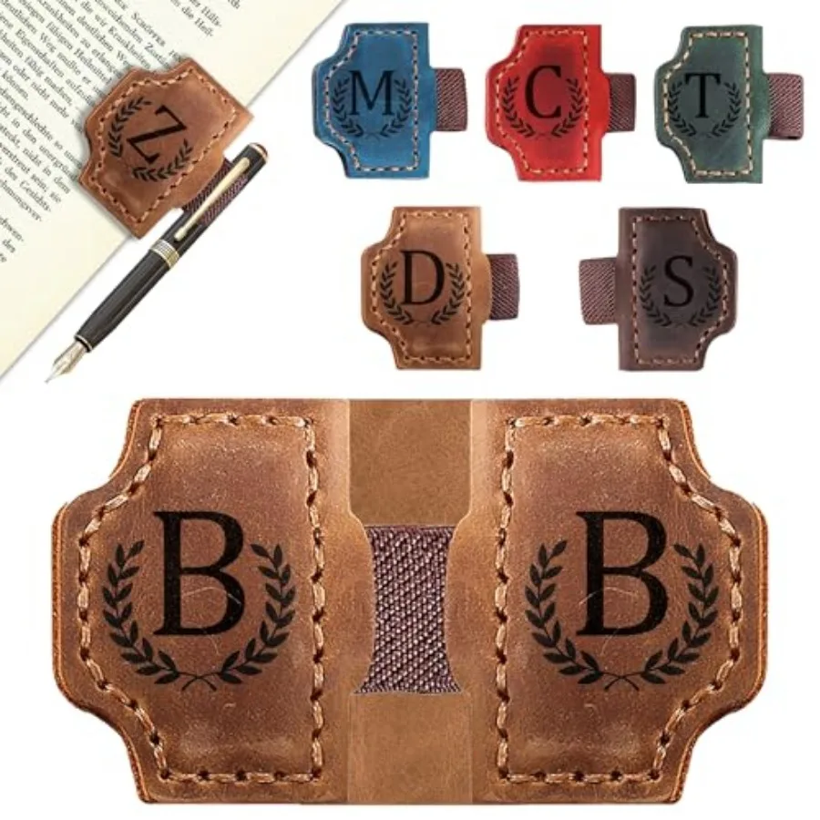 Custom Magnetic Bookmarks with Pen Holder, Personalized 26 Letters Name Initial Leather Bookmark, Leather Book Mark for Men Wom
Custom Magnetic Bookmarks with Pen Holder, Personalized 26 Letters Name Initial Leather Bookmark, Leather Book Mark for Men Wom