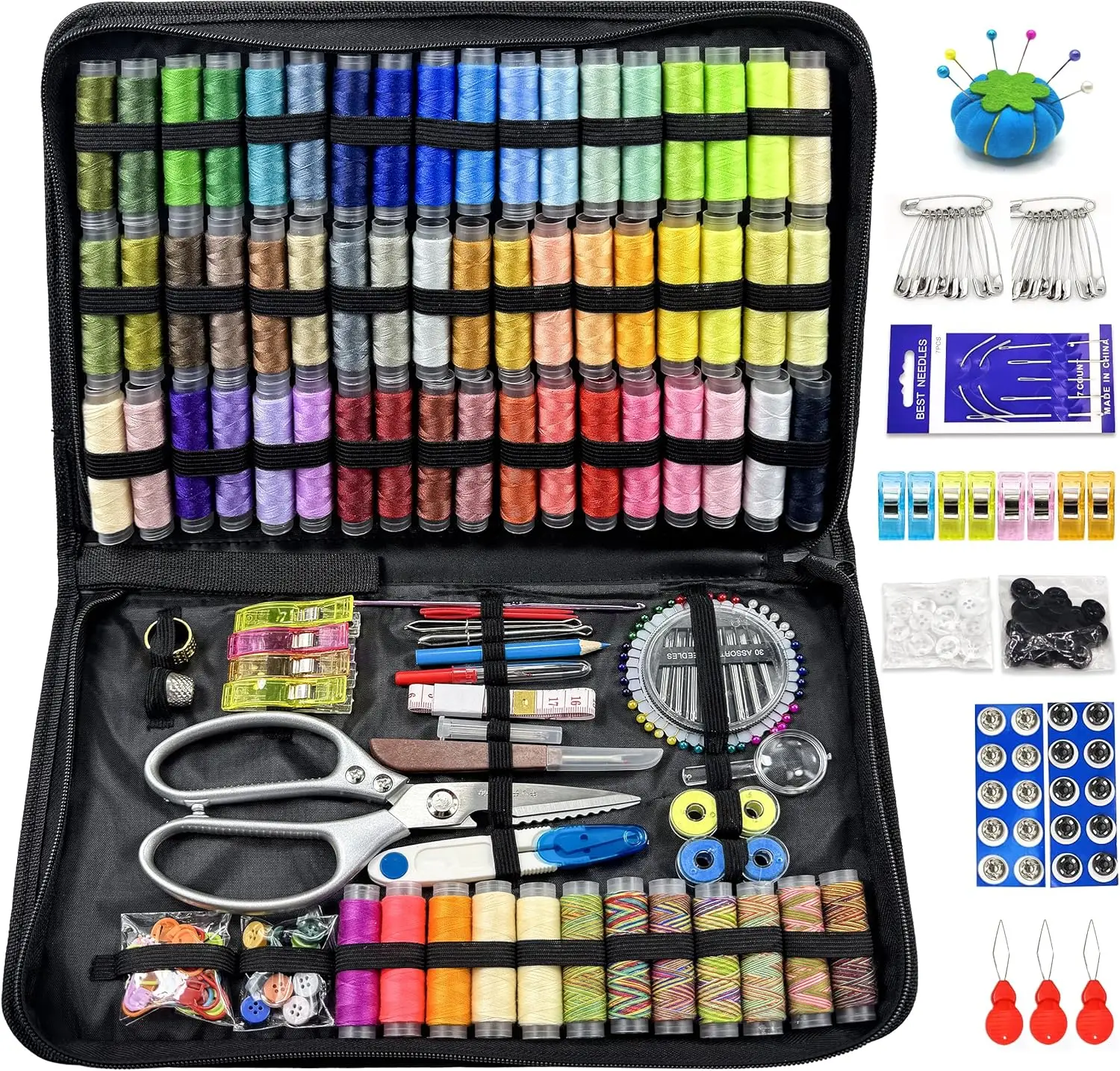 66 Color Sewing Kit with 305 Pieces, Portable Needle and Thread Set for Adults, Kids, Home & Travel
66 Color Sewing Kit with 305 Pieces, Portable Needle and Thread Set for Adults, Kids, Home & Travel