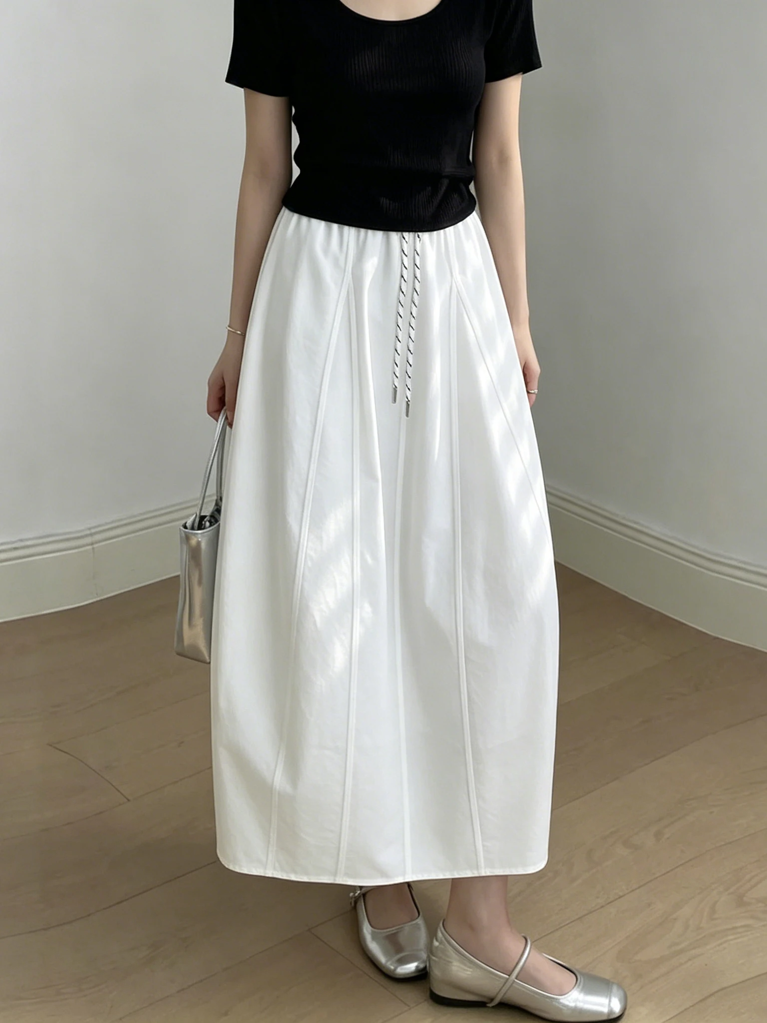 White Quick Dry A-Line Skirt High Waist Slimming Summer New Style Women's Casual Drape Thin Versatile Half-length Skirt
White Quick Dry A-Line Skirt High Waist Slimming Summer New Style Women's Casual Drape Thin Versatile Half-length Skirt