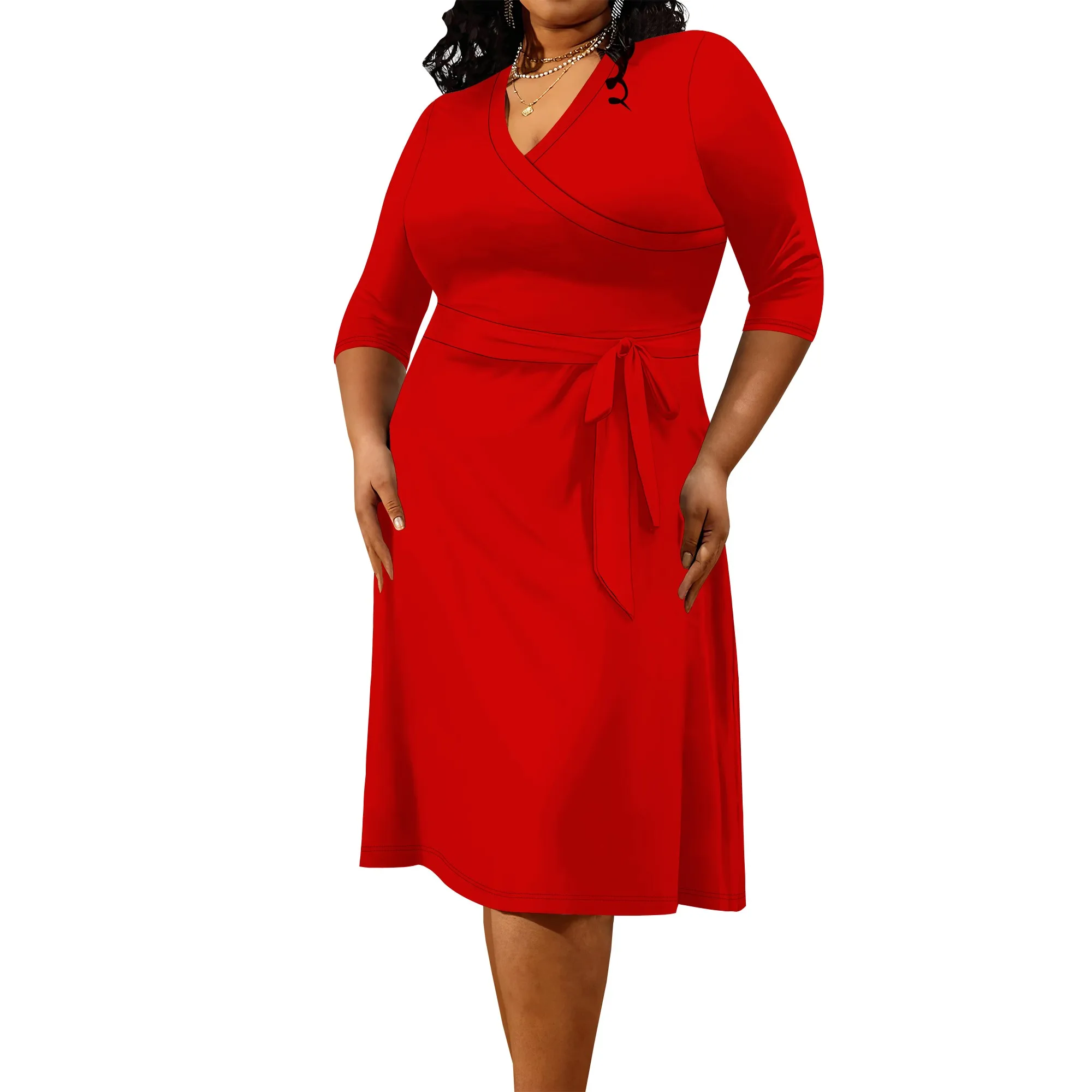 Plus Size Dress for Women - 3/4 Sleeve V Neck Printing Maxi Dresses for Women (XL-6XL)
Plus Size Dress for Women - 3/4 Sleeve V Neck Printing Maxi Dresses for Women (XL-6XL)