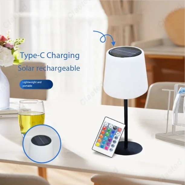 Creative New LED Solar Rechargeable Desk Lamp Camping Portable Long-life Remote Control RGB Atmosphere Lamp
Creative New LED Solar Rechargeable Desk Lamp Camping Portable Long-life Remote Control RGB Atmosphere Lamp