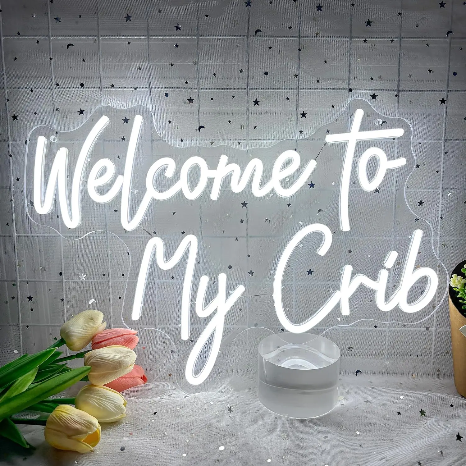Welcome to My Crib Neon Sign USB Powered LED Neon Light for Bar Gaming Room Bedroom Decoration Birthday Christmas Gift
Welcome to My Crib Neon Sign USB Powered LED Neon Light for Bar Gaming Room Bedroom Decoration Birthday Christmas Gift