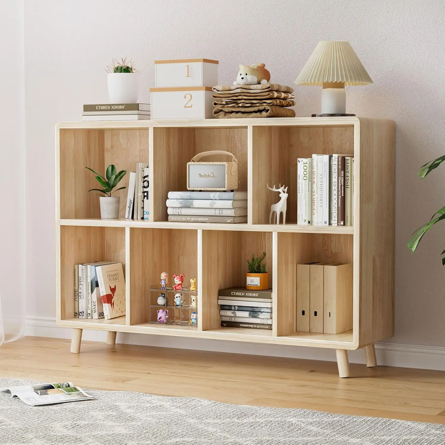 45in Wide 7 Cube Wood Storage Shelf Bookcase Organizer Rustic Home Office Furniture Natural Customized
45in Wide 7 Cube Wood Storage Shelf Bookcase Organizer Rustic Home Office Furniture Natural Customized