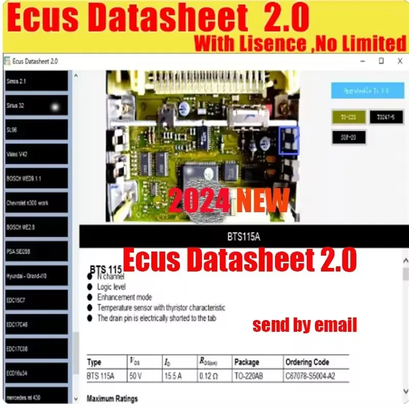 Ecus Datasheet 2.0 ECU Repair Software PCB Schematics with Electronic Components of Car ECUs and Additional Information
Ecus Datasheet 2.0 ECU Repair Software PCB Schematics with Electronic Components of Car ECUs and Additional Information