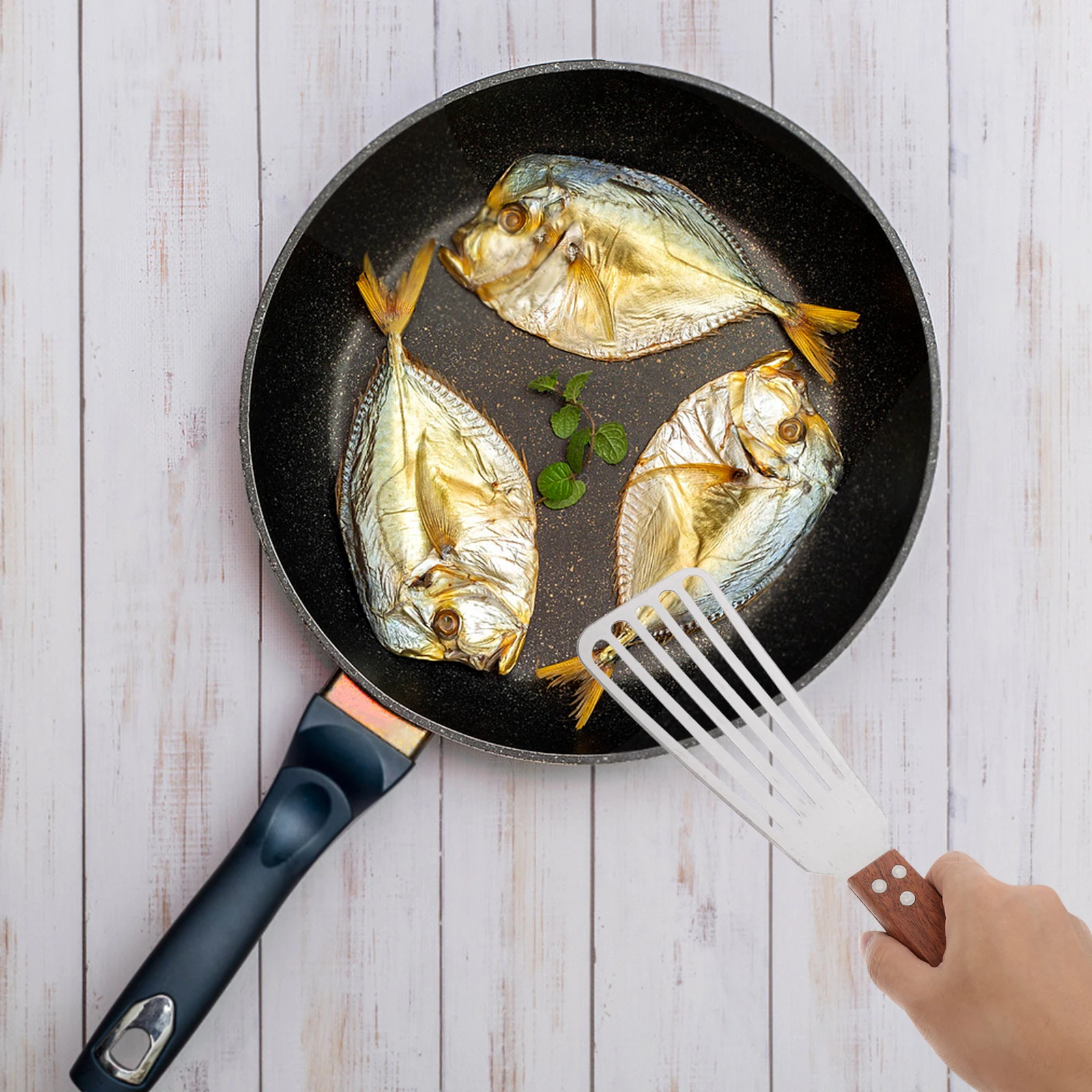 Fried Fish Spatula Cookware Utensil Frying Egg Flipper Cooking Skimmer Wood Scraper Turner 
Fried Fish Spatula Cookware Utensil Frying Egg Flipper Cooking Skimmer Wood Scraper Turner