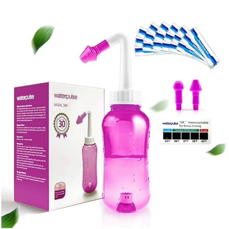 Neti Pot Sinus Rinsing, Nasal Wash Bottle Sinus Rinsing Bottle Cleaner Pressure Irrigation Neti-Pot with Sticker Thermometer fo
Neti Pot Sinus Rinsing, Nasal Wash Bottle Sinus Rinsing Bottle Cleaner Pressure Irrigation Neti-Pot with Sticker Thermometer fo