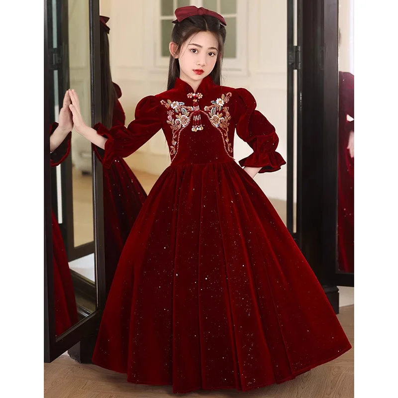Girl's Red Dress Flower Girl Wedding Birthday Children's Little Girl Princess Dress Piano Host Performance Dress
Girl's Red Dress Flower Girl Wedding Birthday Children's Little Girl Princess Dress Piano Host Performance Dress