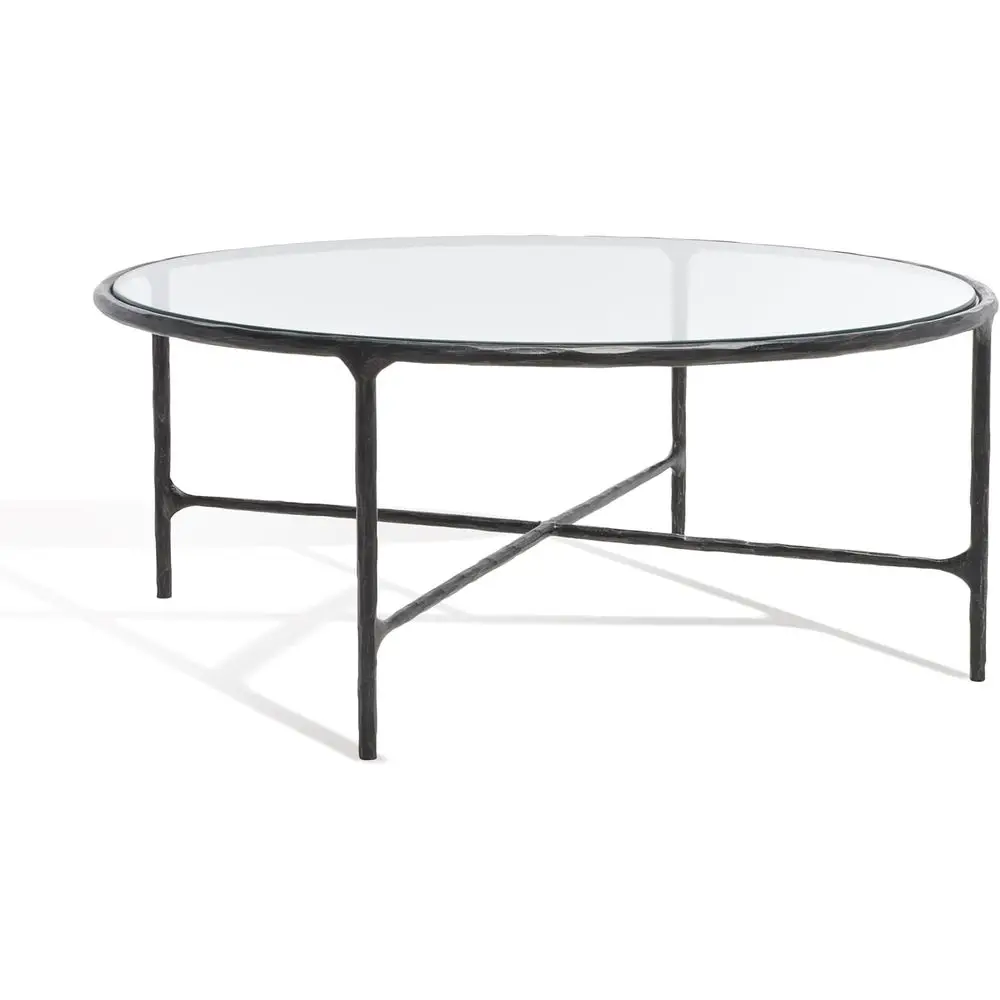 Round Coffee Table with Black Metal Base and Tempered Glass Top, Fully Assembled
Round Coffee Table with Black Metal Base and Tempered Glass Top, Fully Assembled