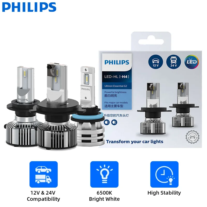 Philips LED H4 H7 H11 Ultinon Essential G2 H1 H8 H16 HB3 HB4 HIR2 9005 9006 9012 6500K White Head Lamps Car LED High Low Beam
Philips LED H4 H7 H11 Ultinon Essential G2 H1 H8 H16 HB3 HB4 HIR2 9005 9006 9012 6500K White Head Lamps Car LED High Low Beam