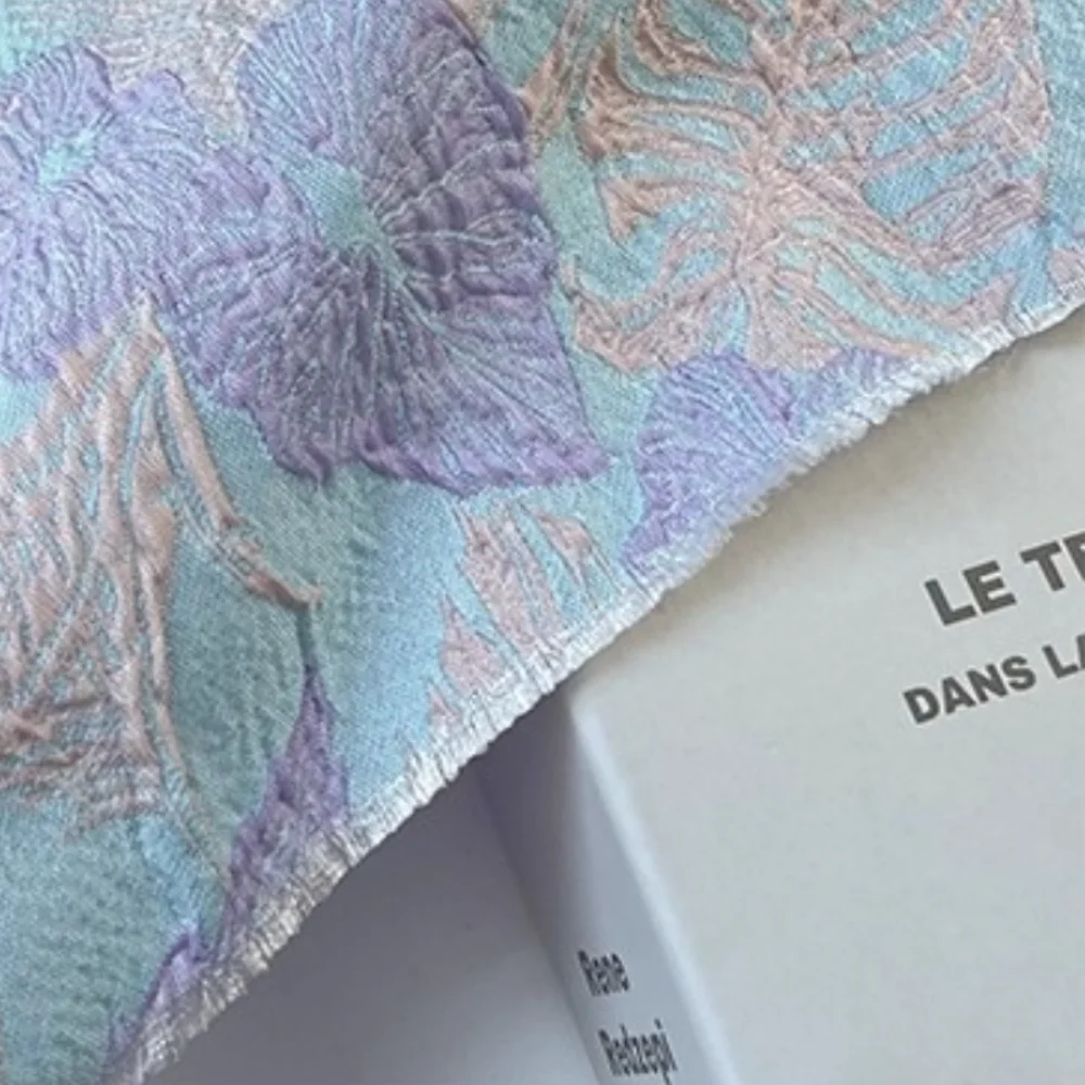 Leaf Embossed Jacquard Fabric Chinese Style Light Blue Pink Purple Contrast Dress Qipao Set Vest Diy Sewing Cloth By The Meter
Leaf Embossed Jacquard Fabric Chinese Style Light Blue Pink Purple Contrast Dress Qipao Set Vest Diy Sewing Cloth By The Meter