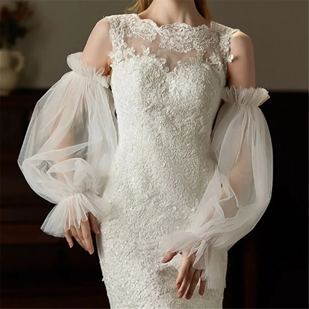 Soft Gauze Sleeves Fashion Wedding Sleeves Removeable Lantern Shaped Long Gloves Wedding Dress Accessories Boho Chic Fashion
Soft Gauze Sleeves Fashion Wedding Sleeves Removeable Lantern Shaped Long Gloves Wedding Dress Accessories Boho Chic Fashion