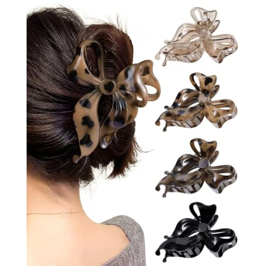 Mesovor 4 Pack Cute Bow Claw Clip for Women, Nonslip Large Matte Strong Hold Bows Hair Clips for Thin and Thick Hair Chic Hair
Mesovor 4 Pack Cute Bow Claw Clip for Women, Nonslip Large Matte Strong Hold Bows Hair Clips for Thin and Thick Hair Chic Hair