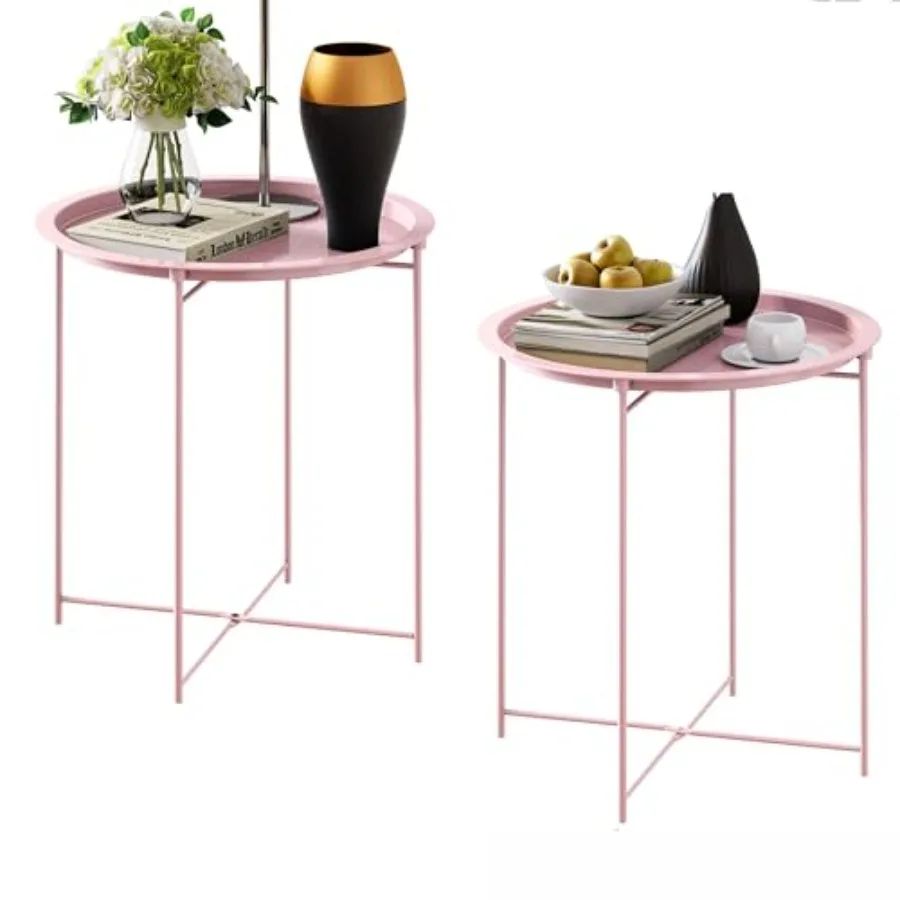 End Table Set of 2, Outdoor Side Table, Small Patio Round Folding Metal Side Tables for Outdoor, Living Room, Bedroom Balcony a
End Table Set of 2, Outdoor Side Table, Small Patio Round Folding Metal Side Tables for Outdoor, Living Room, Bedroom Balcony a
