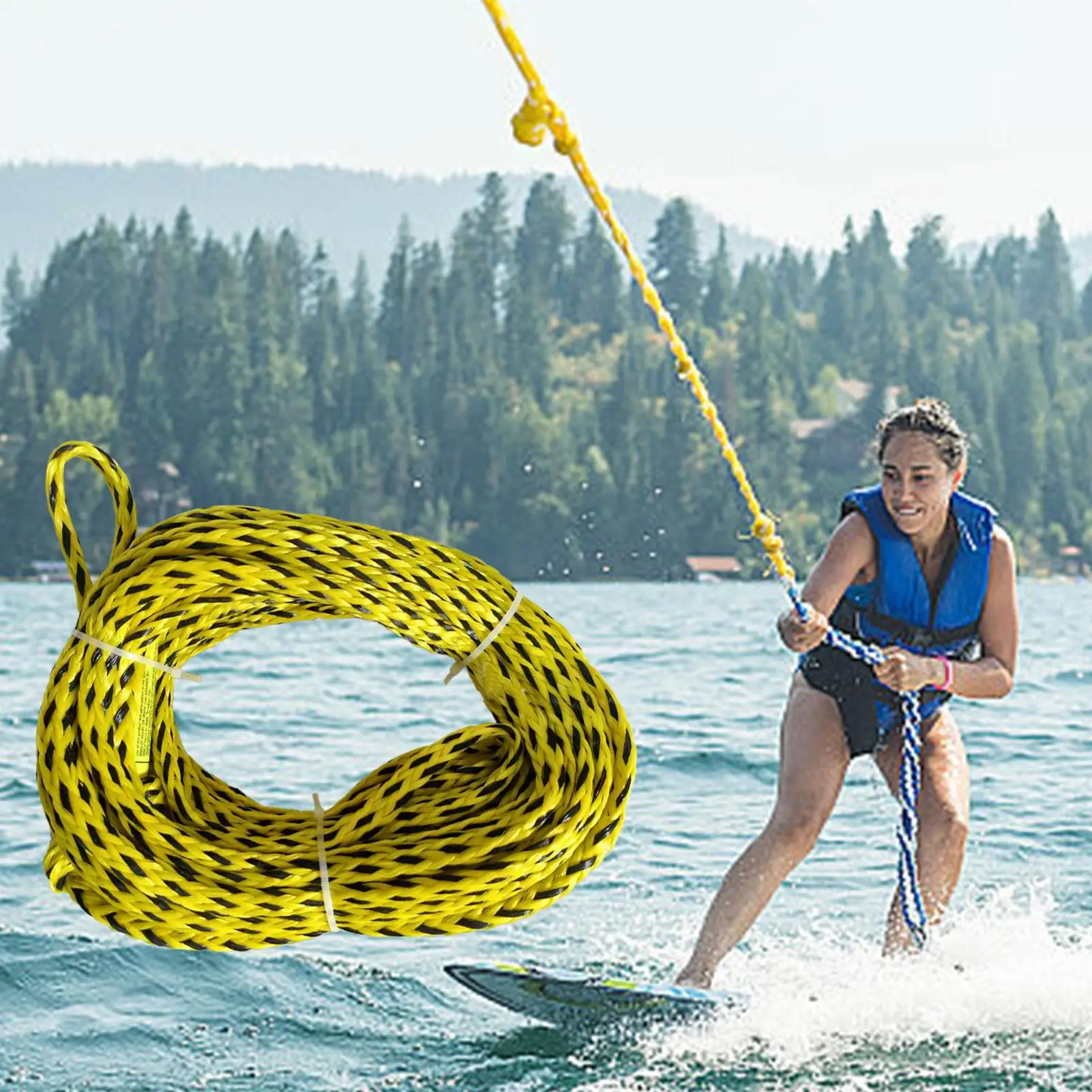 60FT Boating Tow Ropes Heavy Duty Water Ski Rope 1-2 Person For Towable TubesTow Rope For Kneeboard Tear & Puncture resistance
60FT Boating Tow Ropes Heavy Duty Water Ski Rope 1-2 Person For Towable TubesTow Rope For Kneeboard Tear & Puncture resistance