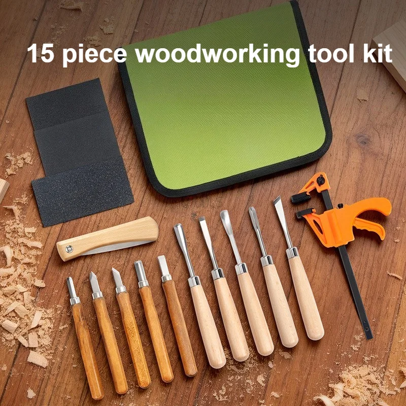 15 Piece Woodworking Tool Kit Multifunctional Outdoor Convenient Portable Tool Storage Bag Hand Carved Set Sturdy Wear-resistant
15 Piece Woodworking Tool Kit Multifunctional Outdoor Convenient Portable Tool Storage Bag Hand Carved Set Sturdy Wear-resistant