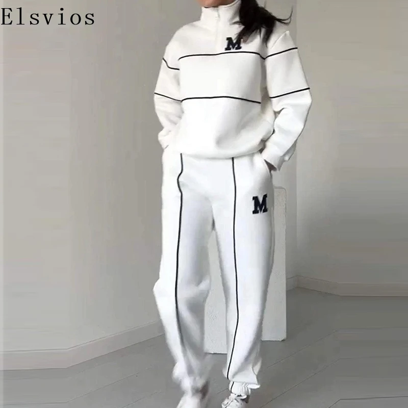 Women Stand Collar Long Sleeved Sweatshirt+Long Pants Suit Casual Letter Print Sports Two Piece Set Autumn Hoodies Loose Outfit
Women Stand Collar Long Sleeved Sweatshirt+Long Pants Suit Casual Letter Print Sports Two Piece Set Autumn Hoodies Loose Outfit