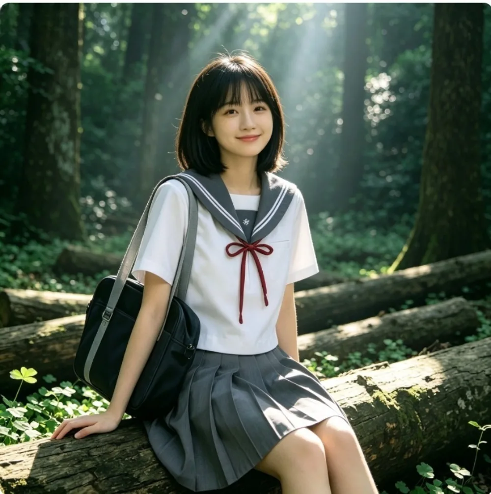 Japanese College Style Sailor Uniform, Gray Collar White Three JK School Uniform Student Class Suit for Campus Daily Wear
Japanese College Style Sailor Uniform, Gray Collar White Three JK School Uniform Student Class Suit for Campus Daily Wear