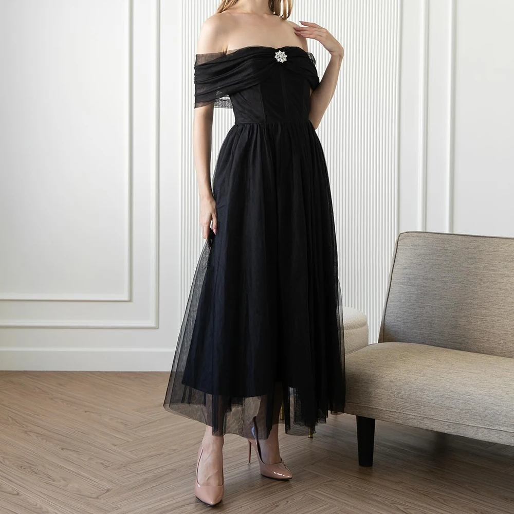 Customized A-line Evening Dresses Ankle-length Off The Shoulder Sleeveless Prom Gown Fashion Crystal Simple Draped Party Gown
Customized A-line Evening Dresses Ankle-length Off The Shoulder Sleeveless Prom Gown Fashion Crystal Simple Draped Party Gown