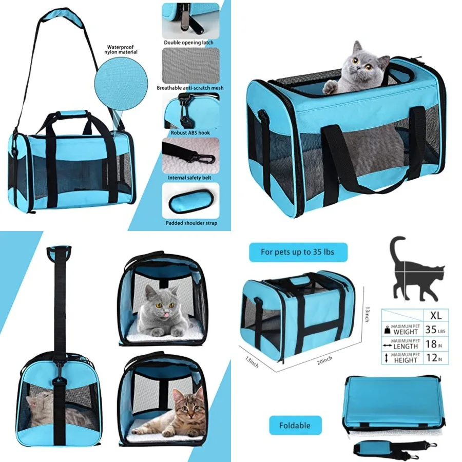 Cat Carrying Case - Pet Carrier Airline Approved, Protable and Breathable Pet Travel Carrier Removable Fleece Pad, Collapsible
Cat Carrying Case - Pet Carrier Airline Approved, Protable and Breathable Pet Travel Carrier Removable Fleece Pad, Collapsible